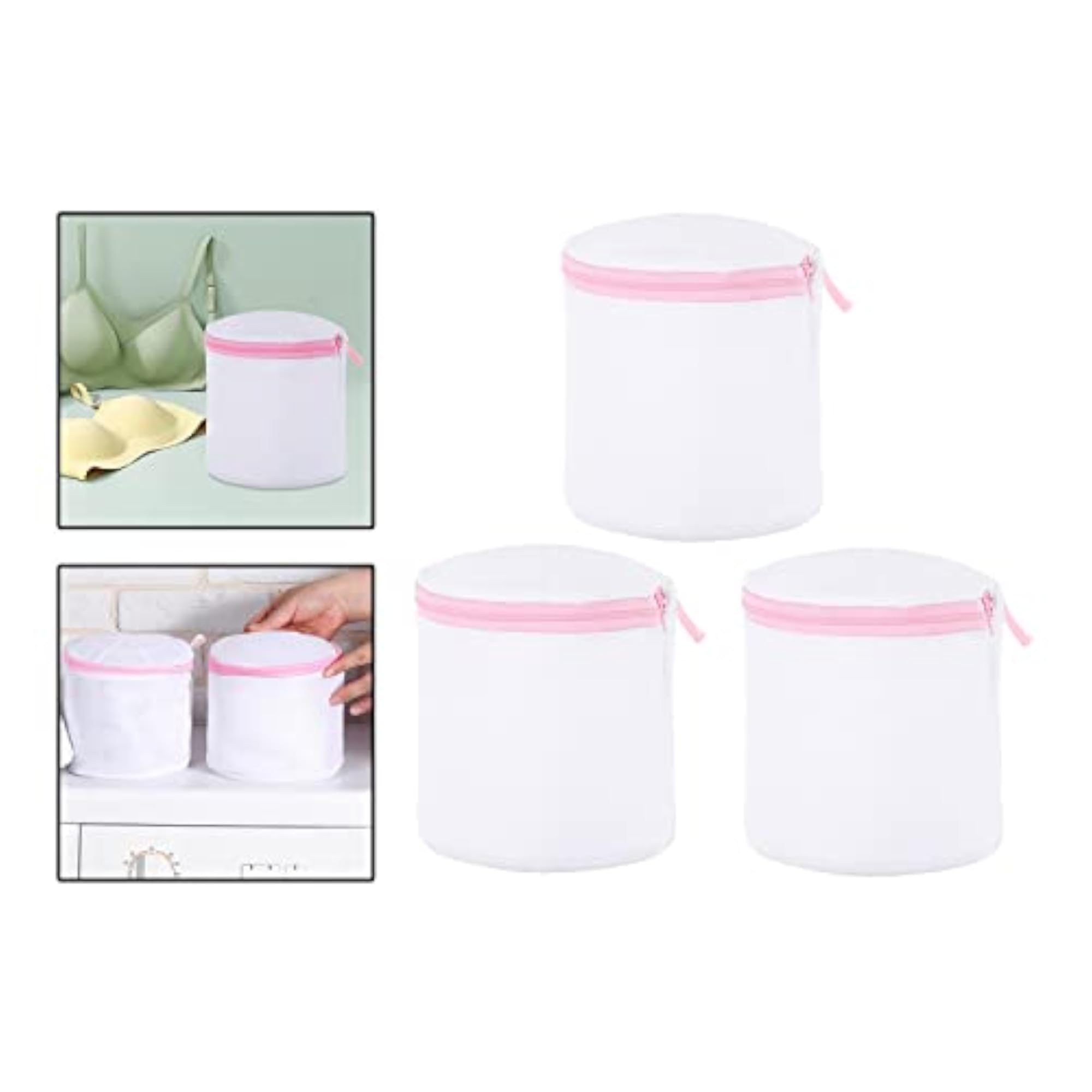 3X Zipped Mesh Laundry Net Bags, Durable Storage